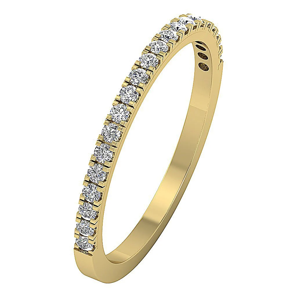 The Josephine Engagement Ring Natural Diamond Prong Set 14K Solid Gold 1.65 MM