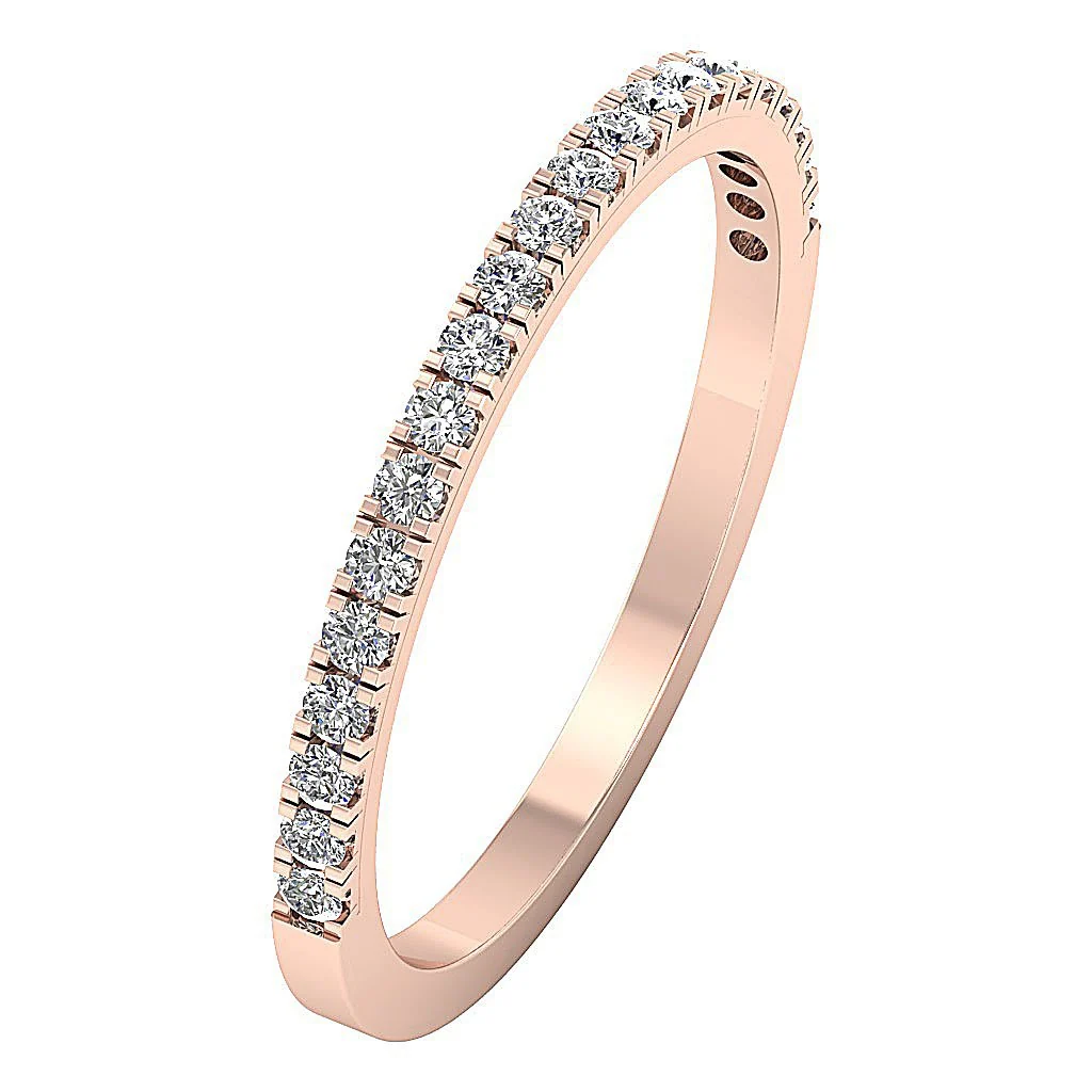 The Josephine Engagement Ring Natural Diamond Prong Set 14K Solid Gold 1.65 MM - Image 3