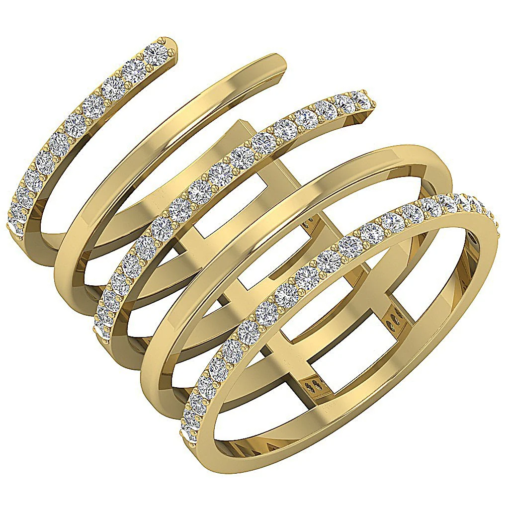 The Alice Engagement Round Diamond 14K Rose Solid Gold Ring Prong Set 17.50 MM - Image 2