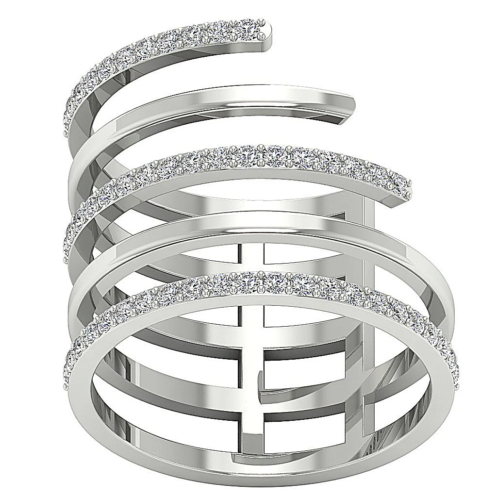 The Alice Engagement Round Diamond 14K Rose Solid Gold Ring Prong Set 17.50 MM - Image 5