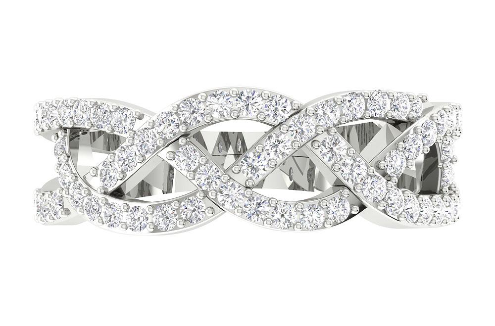 The Naomi Crossover Engagement Round Diamond Ring Prong Set 14K Solid Gold 7.85 MM - Image 6