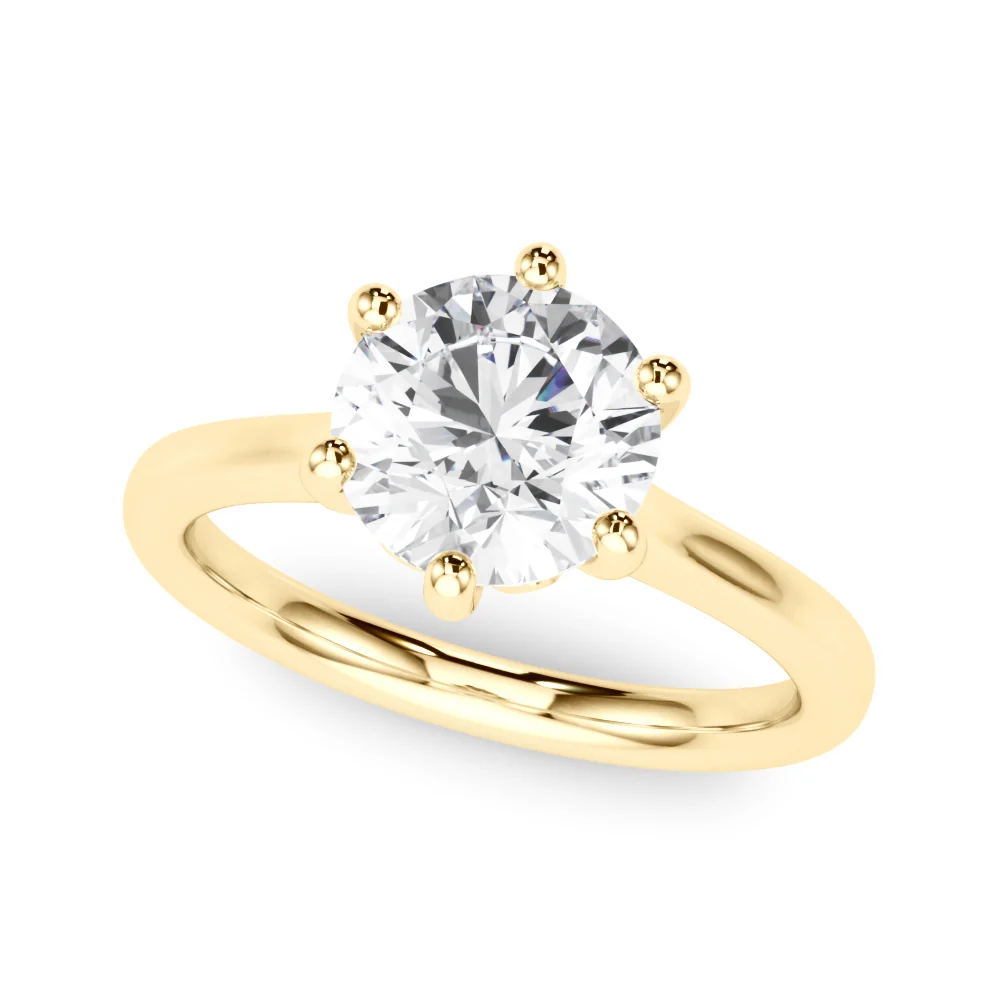 Exquisite Six Prong Designer Basket VS F 1.00-3.00 Ct Lab Grown Diamond Solitaire Engagement Ring 14K Gold - Image 5