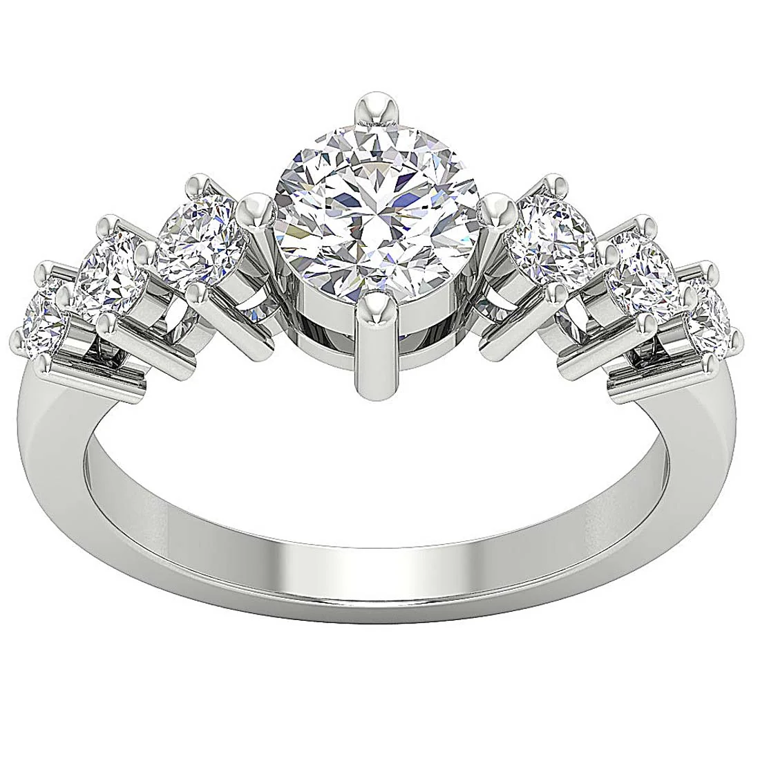 The Melody 14k Solid Gold Journey Round Diamond Solitaire Engagement Ring For Her - Image 4