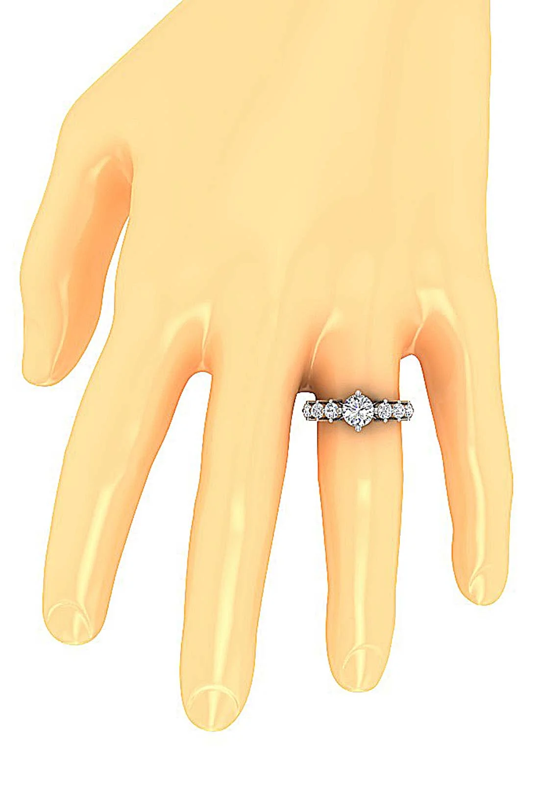 The Melody 14k Solid Gold Journey Round Diamond Solitaire Engagement Ring For Her - Image 7