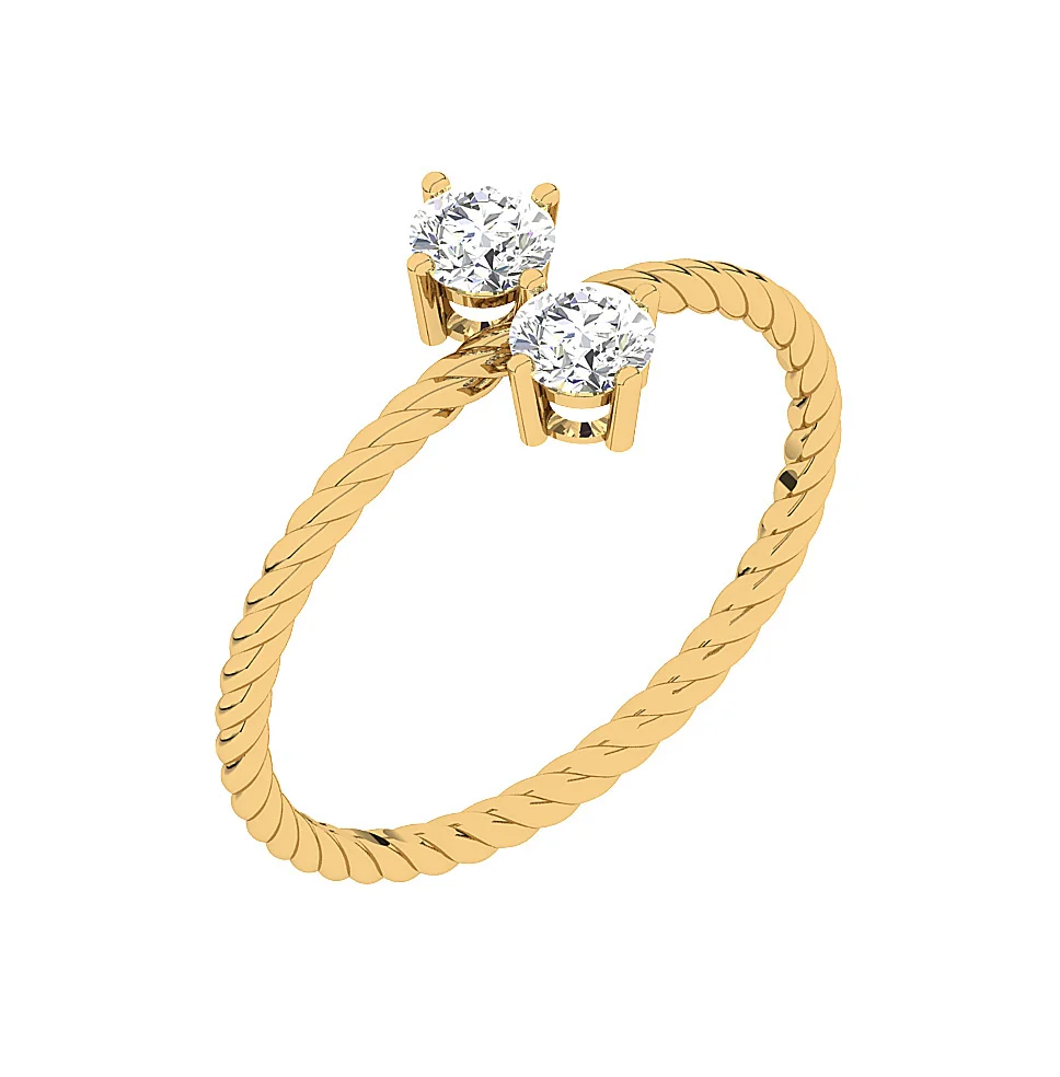 The Hannah 14k White Yellow Rose Gold Forever Us Two Stone Solitaire Diamond Anniversary Ring
