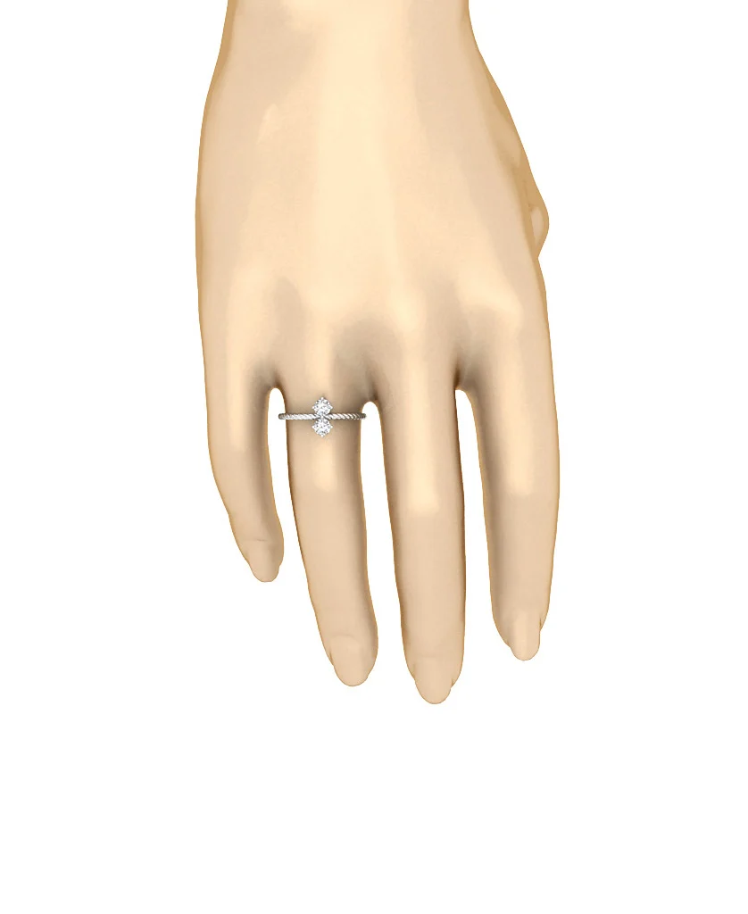 The Hannah 14k White Yellow Rose Gold Forever Us Two Stone Solitaire Diamond Anniversary Ring - Image 6