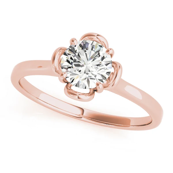 Floral Prong Solitaire Engagement Ring 1.00-1.25 Carat VS F Lab Grown Diamond 14K Rose Gold
