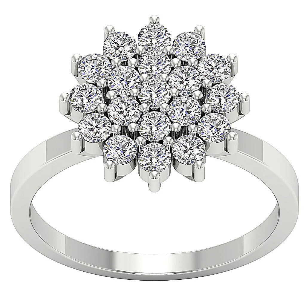 The Aaliyah Flower Design 14K Solid Gold Wedding Ring Natural Diamond 1.35 Ct 14.50MM - Image 5
