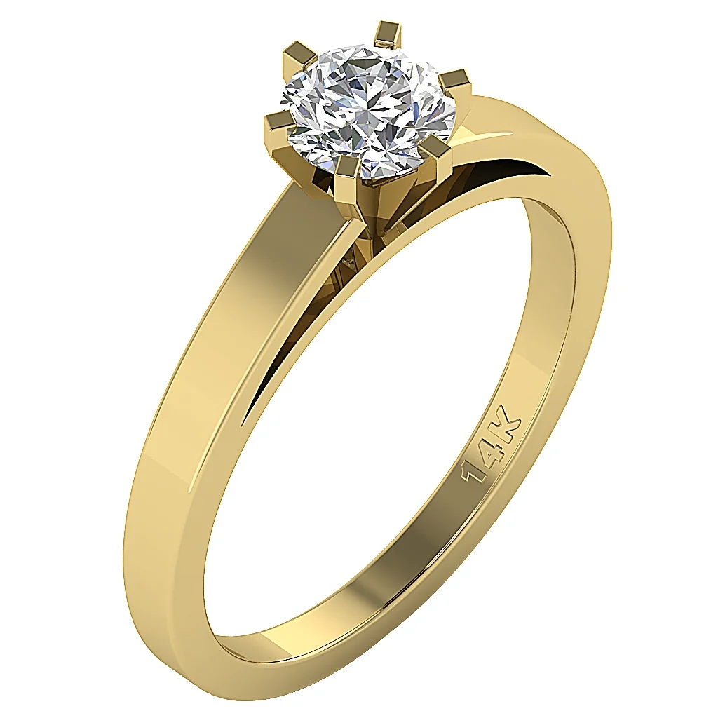 Pure Classic VS-F 0.50-1.00 CT Round Lab-Grown Diamond Solitaire Ring 14K White Gold - Image 3