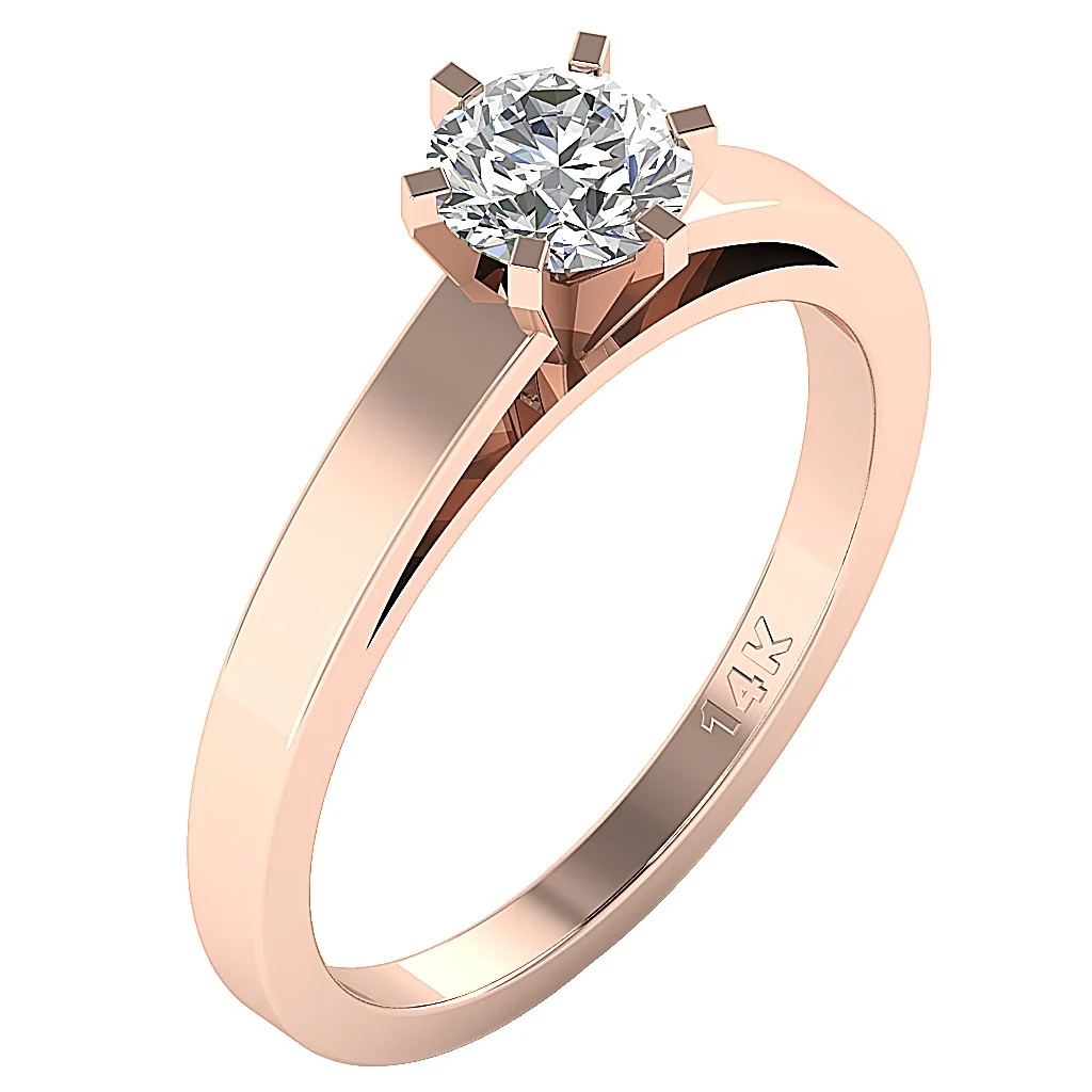 Pure Classic VS-F 0.50-1.00 CT Round Lab-Grown Diamond Solitaire Ring 14K White Gold - Image 4