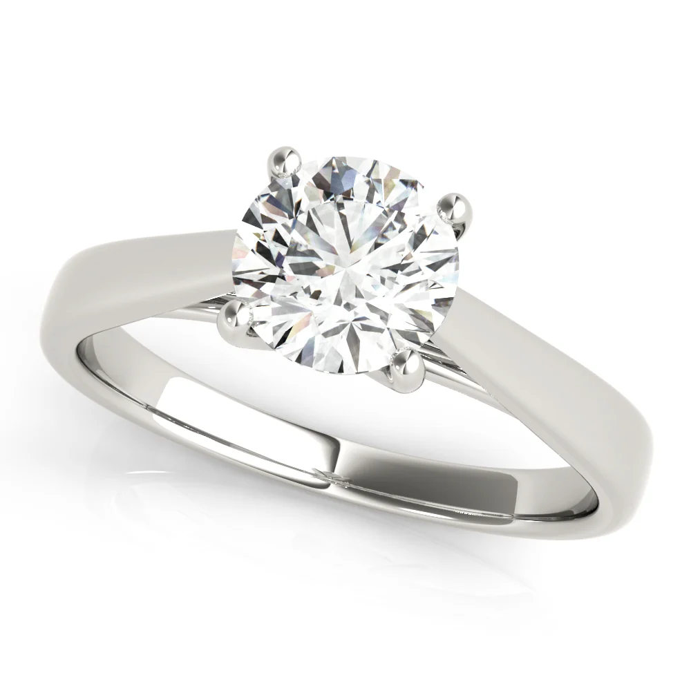 For Women Lab Grown Diamond Solitaire Ring 1-2 Carat VS F Clarity 14K White Gold Prong Set