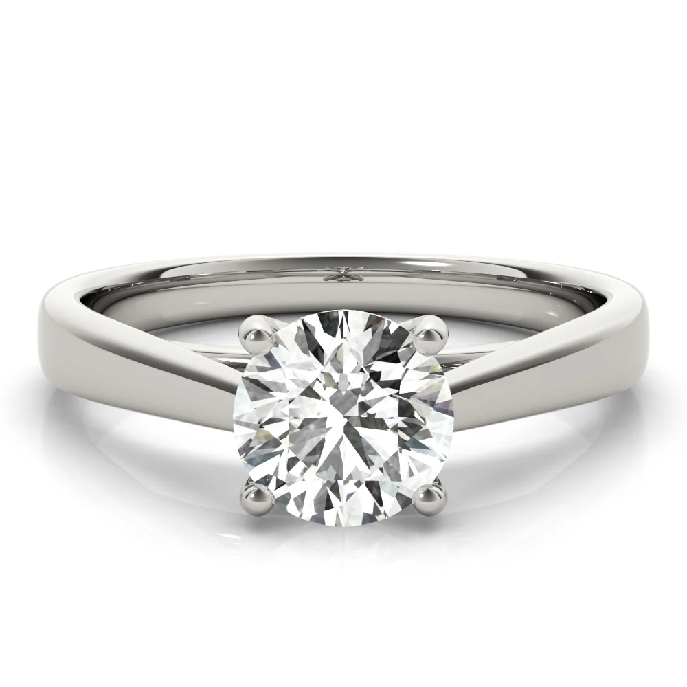 For Women Lab Grown Diamond Solitaire Ring 1-2 Carat VS F Clarity 14K White Gold Prong Set - Image 10