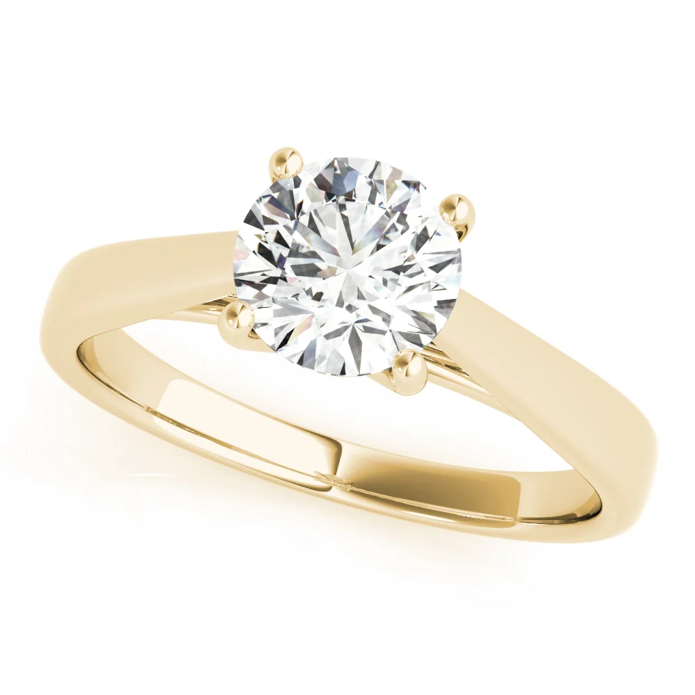 For Women Lab Grown Diamond Solitaire Ring 1-2 Carat VS F Clarity 14K White Gold Prong Set - Image 2