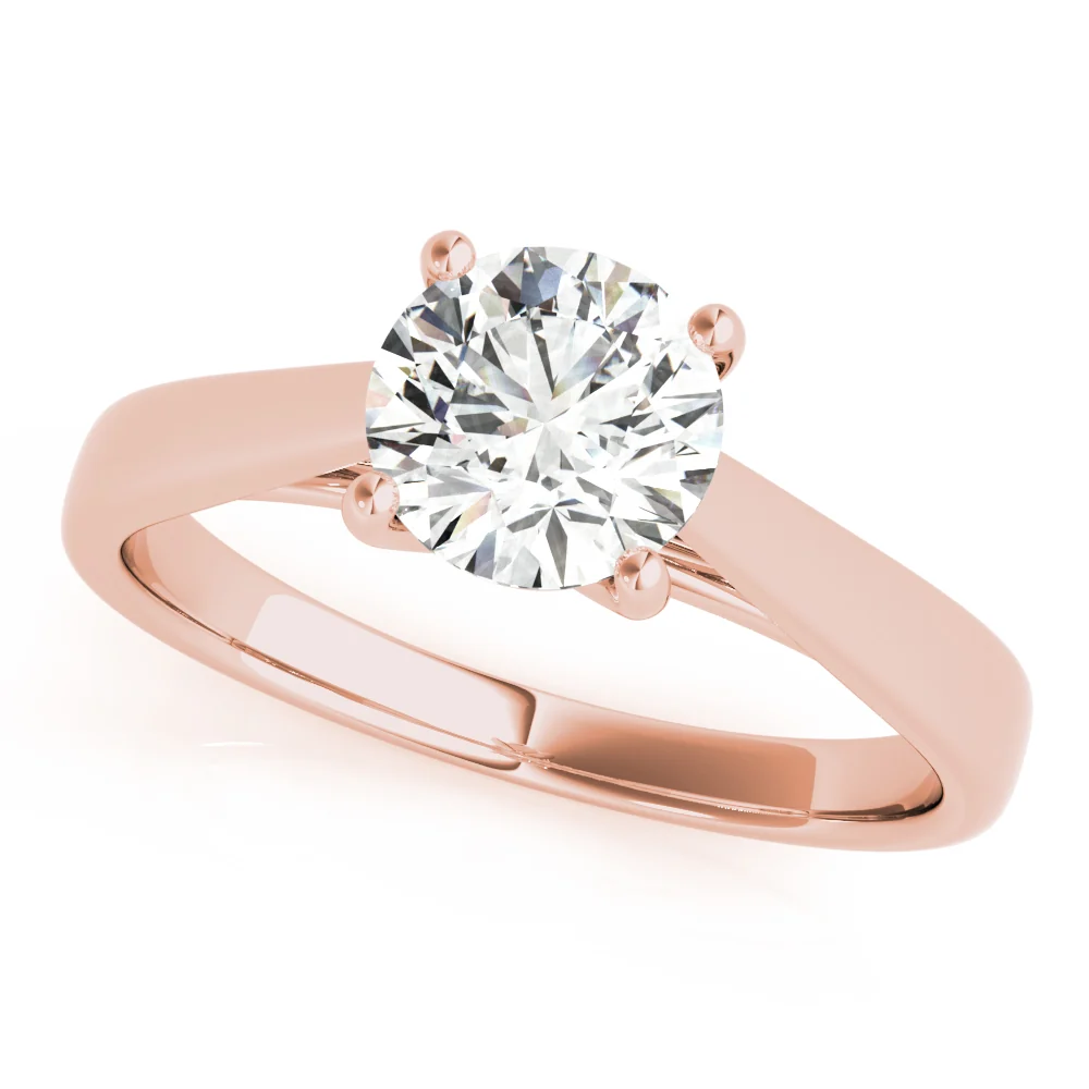 For Women Lab Grown Diamond Solitaire Ring 1-2 Carat VS F Clarity 14K White Gold Prong Set - Image 3