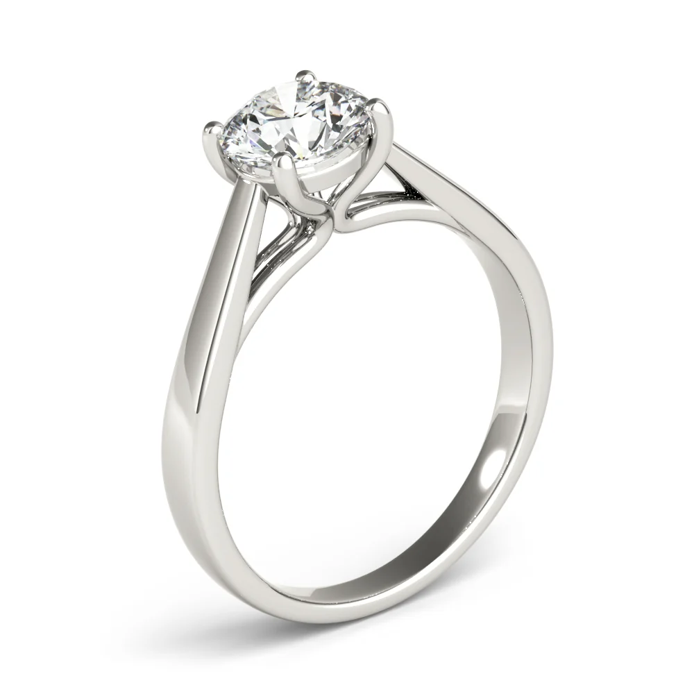 For Women Lab Grown Diamond Solitaire Ring 1-2 Carat VS F Clarity 14K White Gold Prong Set - Image 4