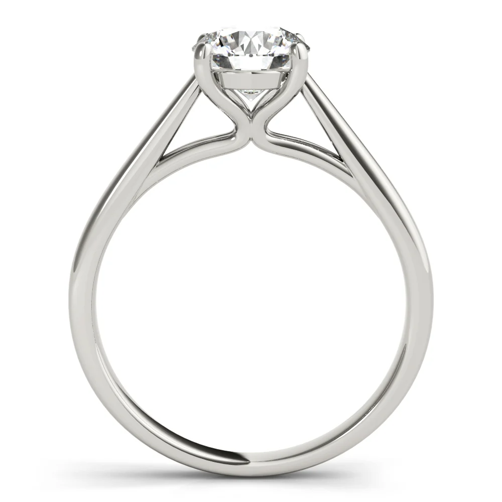 For Women Lab Grown Diamond Solitaire Ring 1-2 Carat VS F Clarity 14K White Gold Prong Set - Image 9