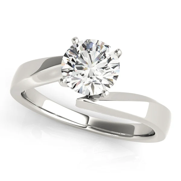 For Women Lab Grown Round Cut Diamond Bypass Spiral Solitaire Ring VS F 1.00-2.00 Ct 14K Solid Gold