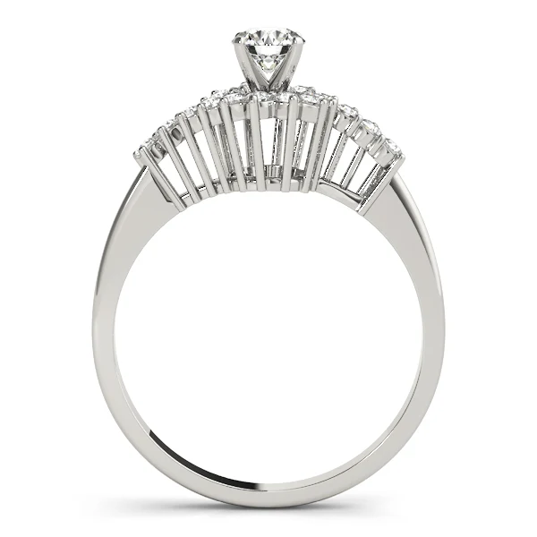 For Women Round Cut Lab Grown Diamond Unique Curved Cluster Engagement Ring VS F 1.20Carat 14K Gold - Image 6
