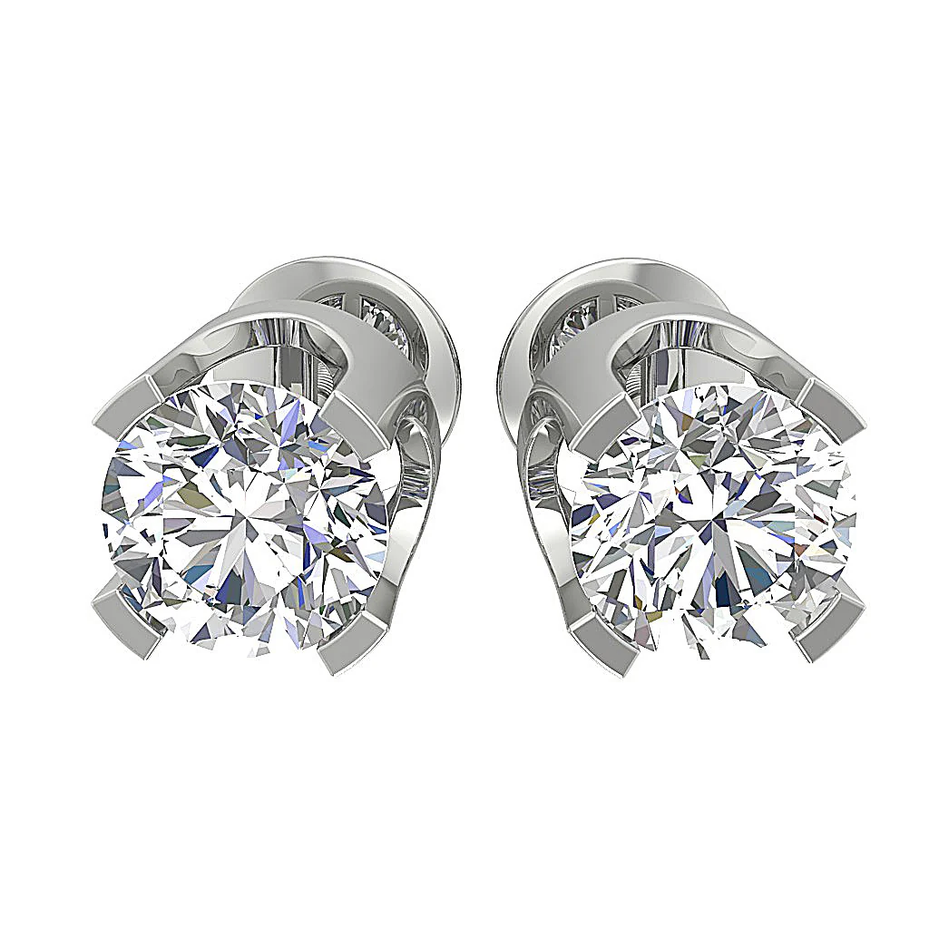 VS F 0.50/0.75/1.00 Ct Lab Grown Solitaire Diamond Stud Earring 14K Yellow Gold U Prong Set - Image 7