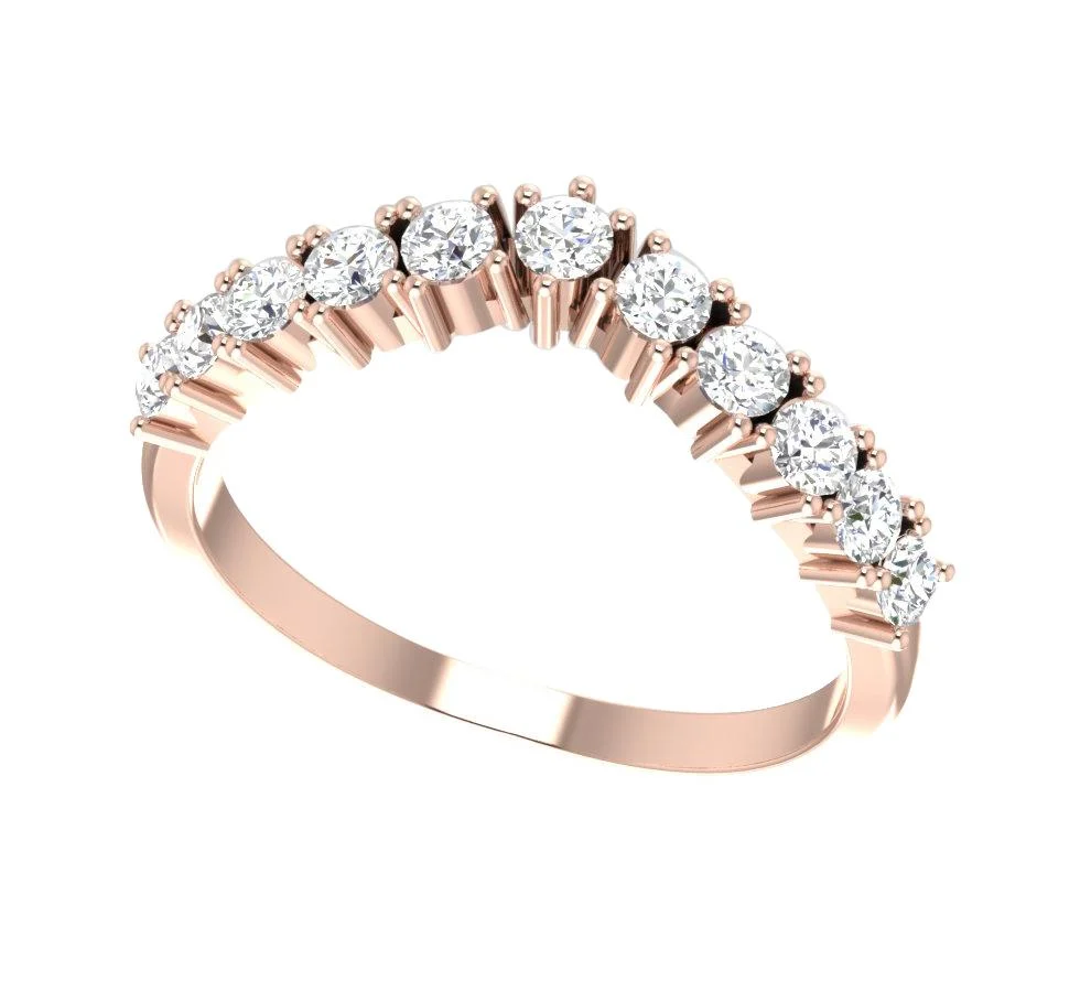 The Madison Genuine Diamond Designer Wedding Ring 14k Rose Gold Prong Set 3.75 MM - Image 2