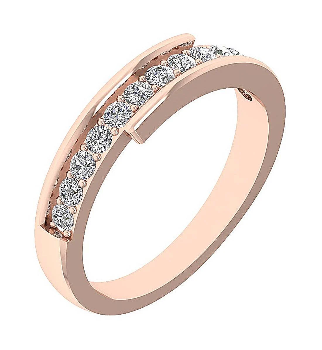 The Maria Stackable Womens Genuine Diamond Prong Set 14K Gold Wedding Diamond Ring 4.50 MM