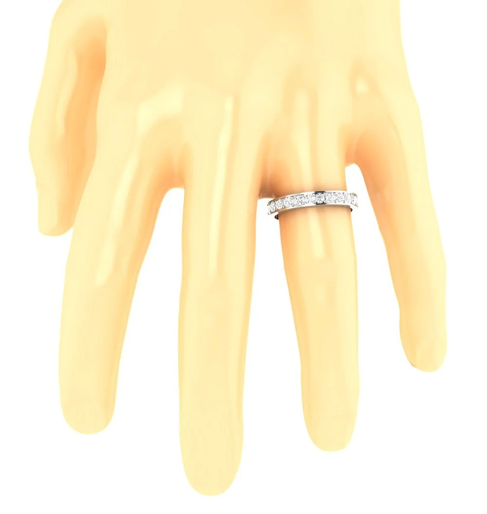 The Paisley Genuine Diamond Prong Set Anniversary Ring 0.75 Ct 14K Solid Gold 3.40 MM - Image 7
