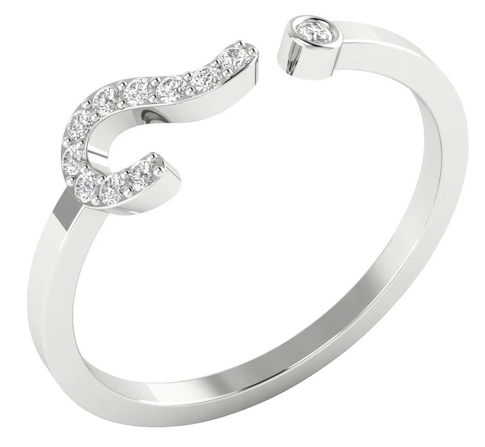 The Everly Genuine Diamond Fashion Anniversary Ring 14K White Gold Prong & Bezel Set