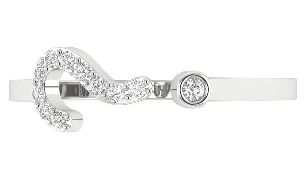 The Everly Genuine Diamond Fashion Anniversary Ring 14K White Gold Prong & Bezel Set - Image 6