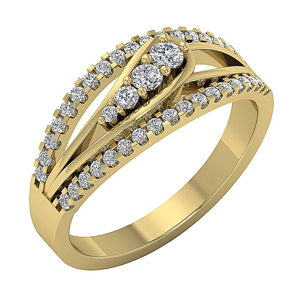 The Raelynn Sparkly Genuine Round Cut Engagement Wedding Ring 14K Rose Gold 8.35 MM - Image 2