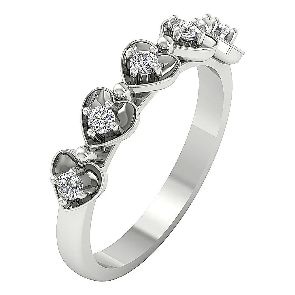 The Liliana Genuine Round Diamond Heart Engagement Ring Prong Set 14K White Yellow Rose Gold 4.80MM - Image 3