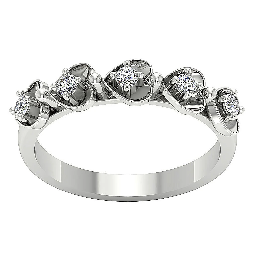 The Liliana Genuine Round Diamond Heart Engagement Ring Prong Set 14K White Yellow Rose Gold 4.80MM - Image 5