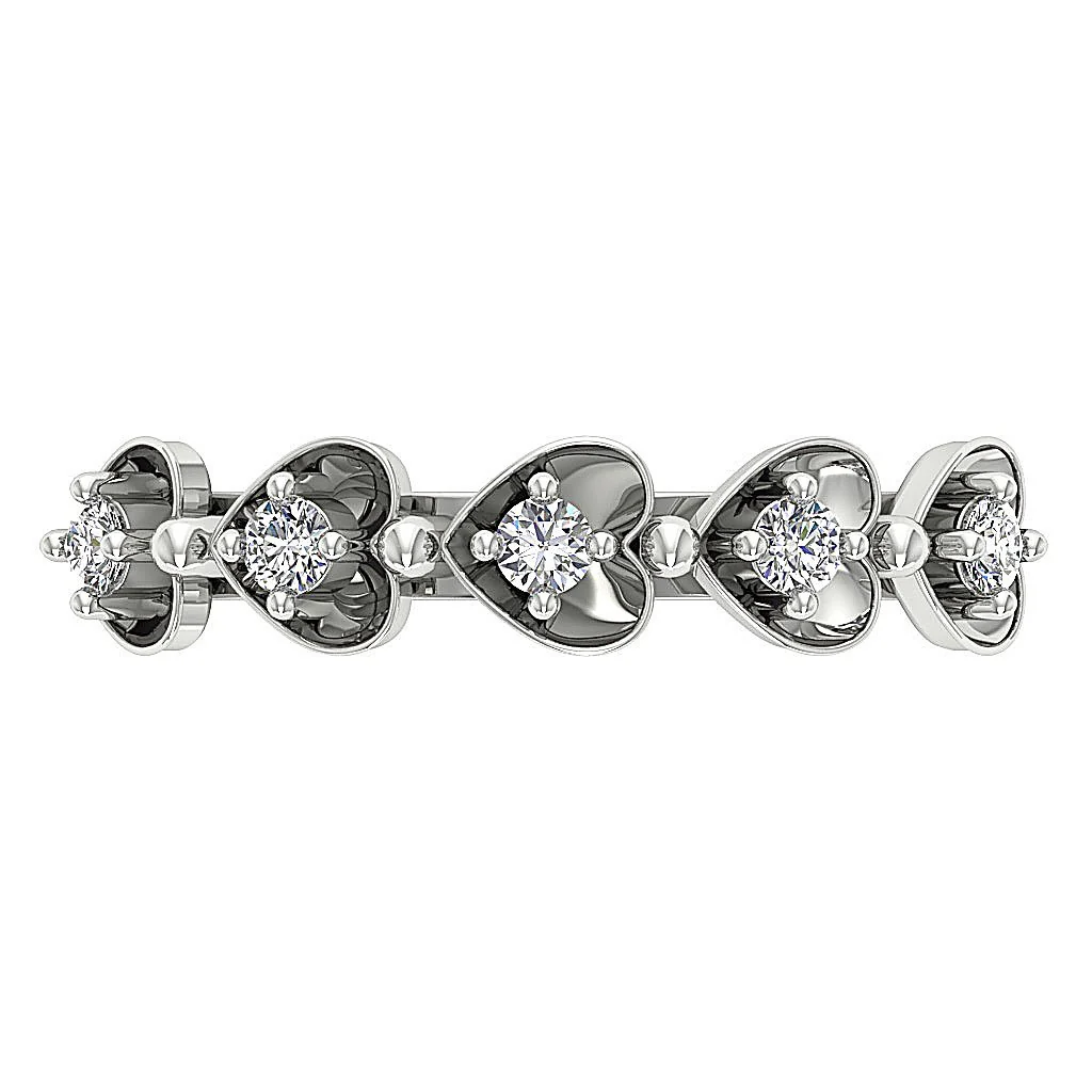 The Liliana Genuine Round Diamond Heart Engagement Ring Prong Set 14K White Yellow Rose Gold 4.80MM - Image 6