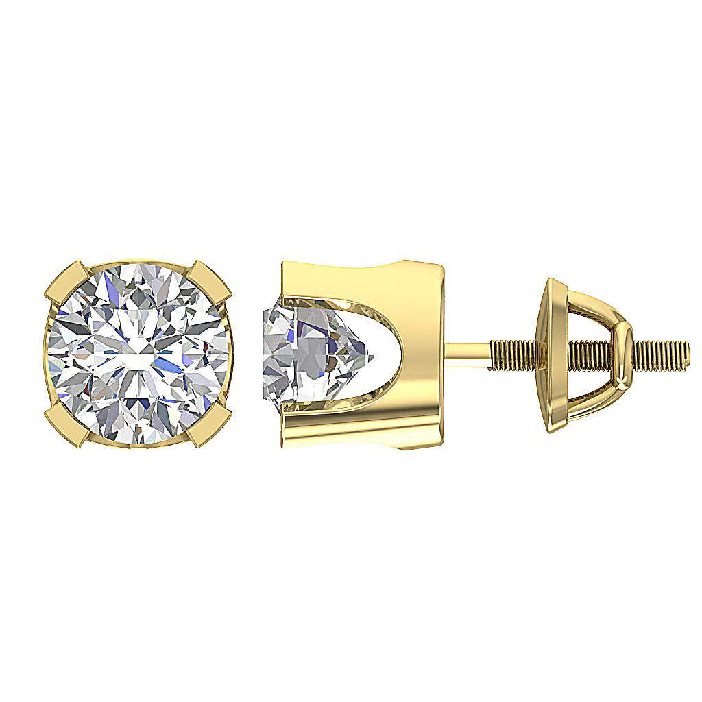Handmade VS F 1.50-2.50 Carat Lab Grown Diamond Solitaire Stud Earring Screw Back 14K White Gold - Image 9
