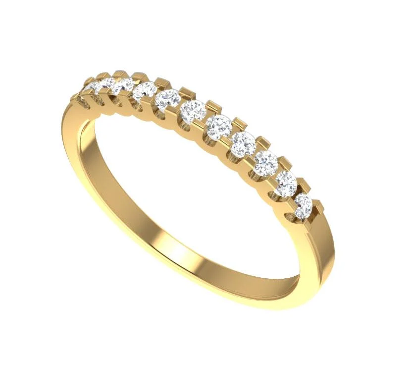 The Cora Natural Diamond 14K Solid Gold Prong Set Wedding Ring For Women