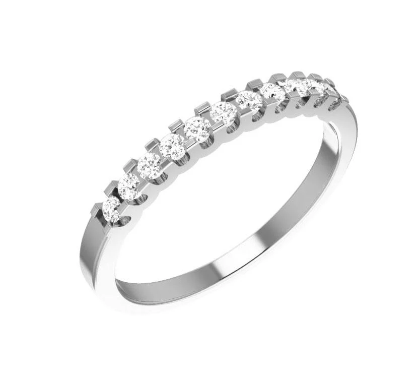 The Cora Natural Diamond 14K Solid Gold Prong Set Wedding Ring For Women - Image 4