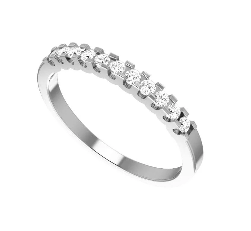 The Cora Natural Diamond 14K Solid Gold Prong Set Wedding Ring For Women - Image 6