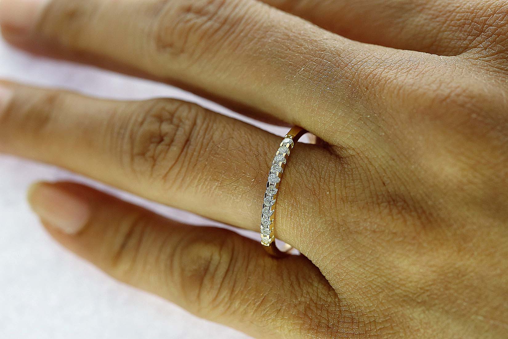 The Cora Natural Diamond 14K Solid Gold Prong Set Wedding Ring For Women - Image 7