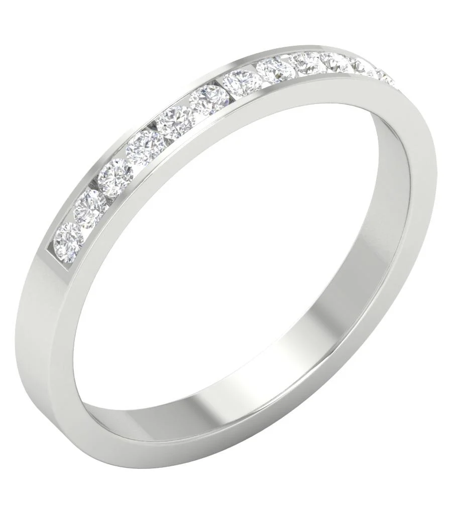 The Ellie Anniversary Wedding Ring  Round Diamond 14k White Yellow Rose Gold Channel Set - Image 2