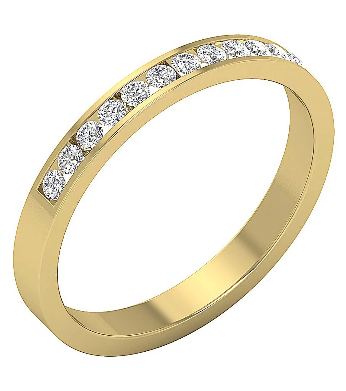 The Ellie Anniversary Wedding Ring  Round Diamond 14k White Yellow Rose Gold Channel Set - Image 3