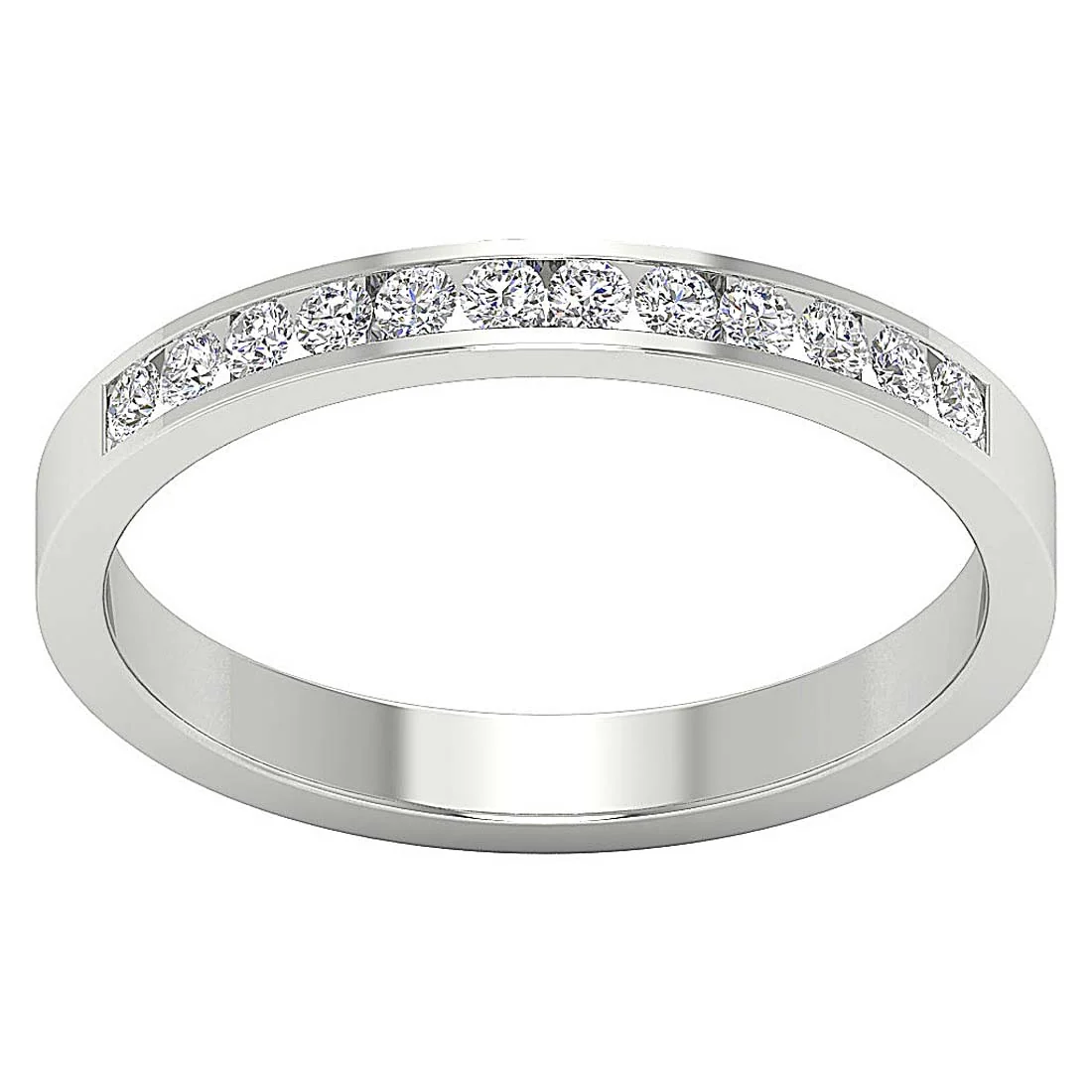 The Ellie Anniversary Wedding Ring  Round Diamond 14k White Yellow Rose Gold Channel Set - Image 4