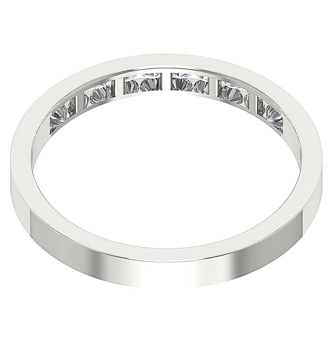 The Ellie Anniversary Wedding Ring  Round Diamond 14k White Yellow Rose Gold Channel Set - Image 6