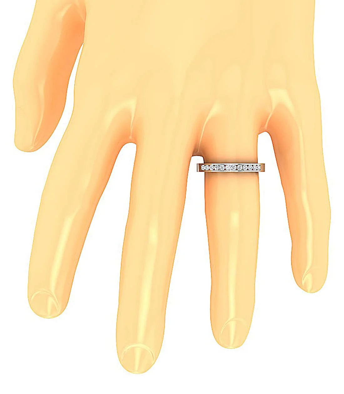The Ellie Anniversary Wedding Ring  Round Diamond 14k White Yellow Rose Gold Channel Set - Image 9