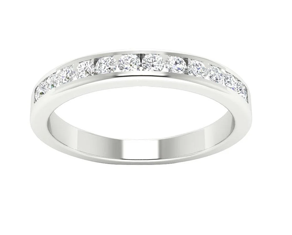 The Stella Anniversary Wedding Ring Natural Diamond 14K Rose Gold Channel Set 3.00 MM - Image 5
