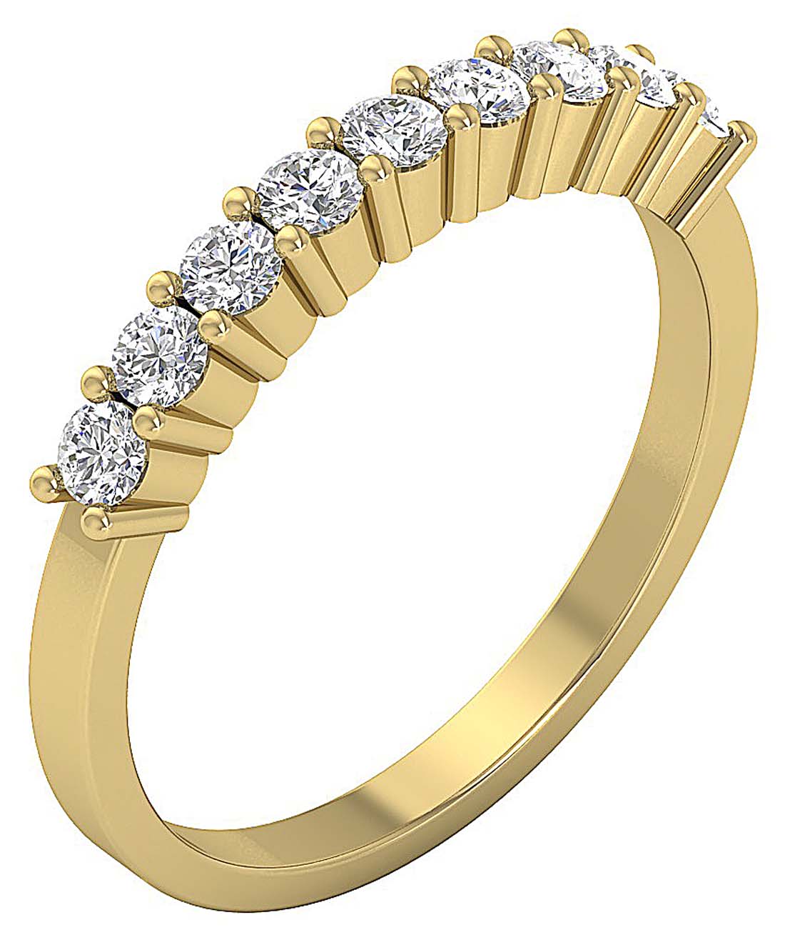 The Samantha Round Cut Diamond Prong Set 14K Solid Gold Anniversary Wedding Ring 2.70 MM - Image 2