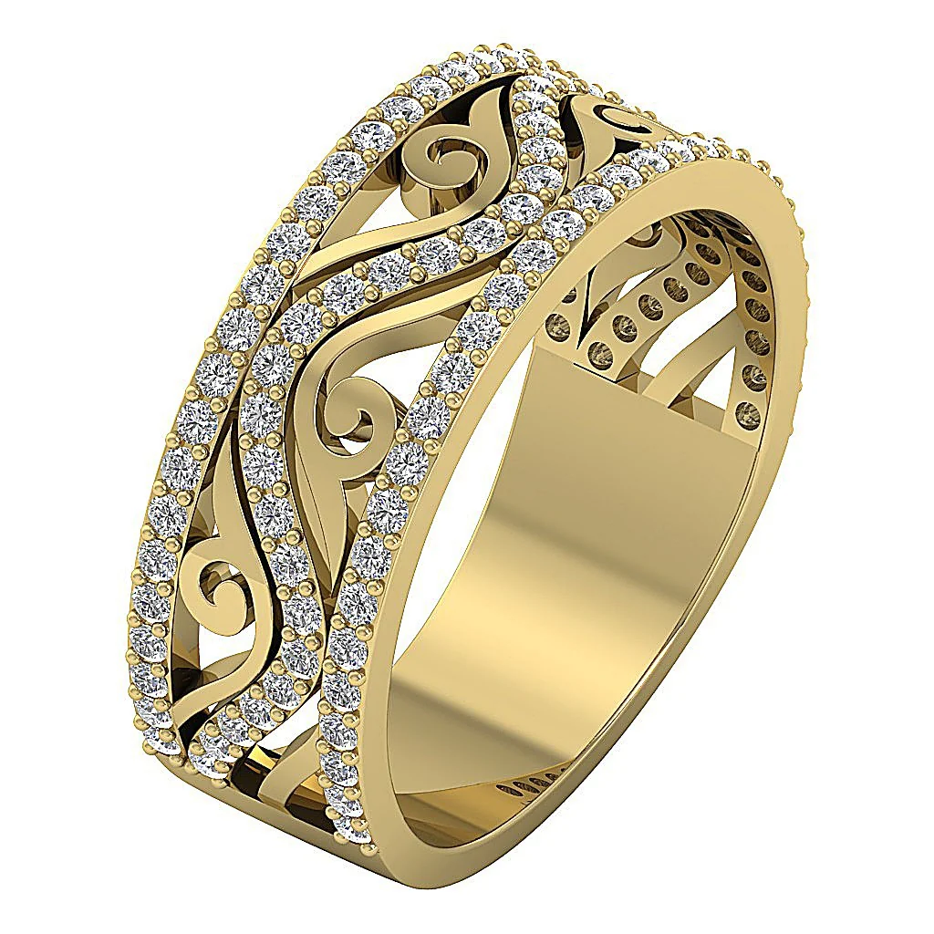 The Aubrey Gorgeous Fashion Wedding Ring Genuine Diamond 14K Yellow Gold Prong Set