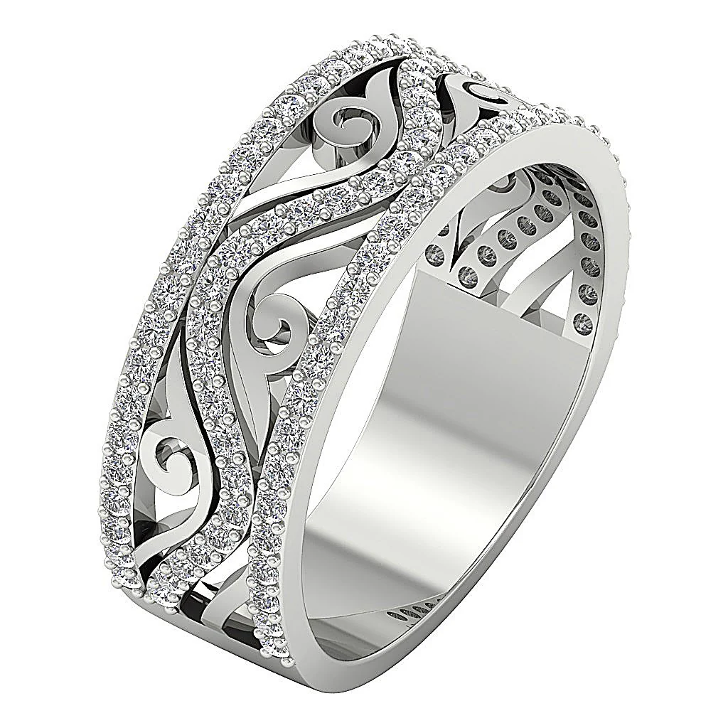 The Aubrey Gorgeous Fashion Wedding Ring Genuine Diamond 14K Yellow Gold Prong Set - Image 2