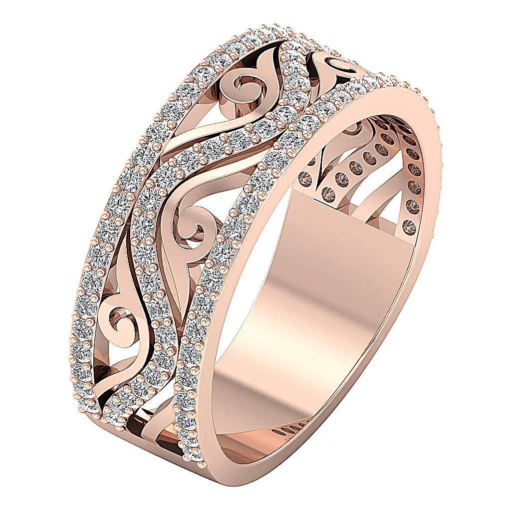 The Aubrey Gorgeous Fashion Wedding Ring Genuine Diamond 14K Yellow Gold Prong Set - Image 3