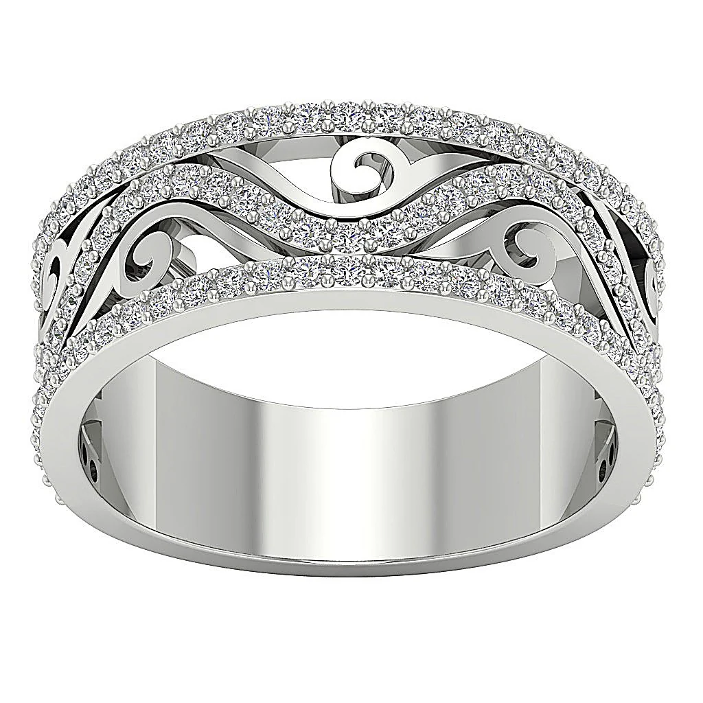 The Aubrey Gorgeous Fashion Wedding Ring Genuine Diamond 14K Yellow Gold Prong Set - Image 5