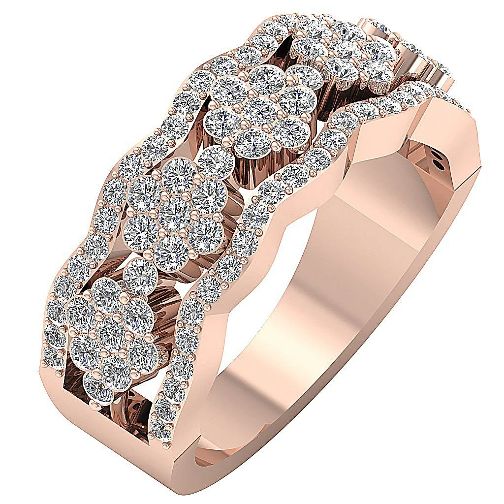 The Claire Designer Engagement Ring Natural Diamond 14K Yellow Gold Prong Set 8.55 MM - Image 2