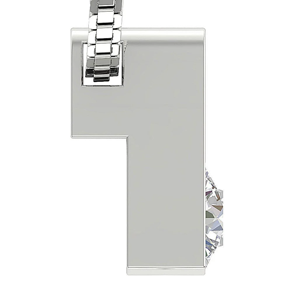 I1/SI1 G 0.50-1.00Ct 14K Gold Bar Set Natural Round Solitaire Diamond Pendant For Her - Image 9